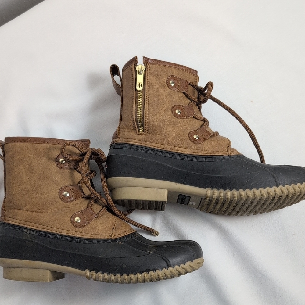 Tommy Hilfiger Brown and Black Duck Boots